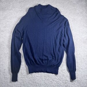 Peter Millar XL Men's Dark Blue Sweater Cotton Silk Cashmere Lightweight Knit